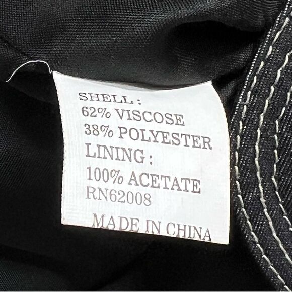 Lena Gabrielle Woman’s Plus Blazer Jacket Grey Denim and Stitched Size 16 - Picture 5 of 8